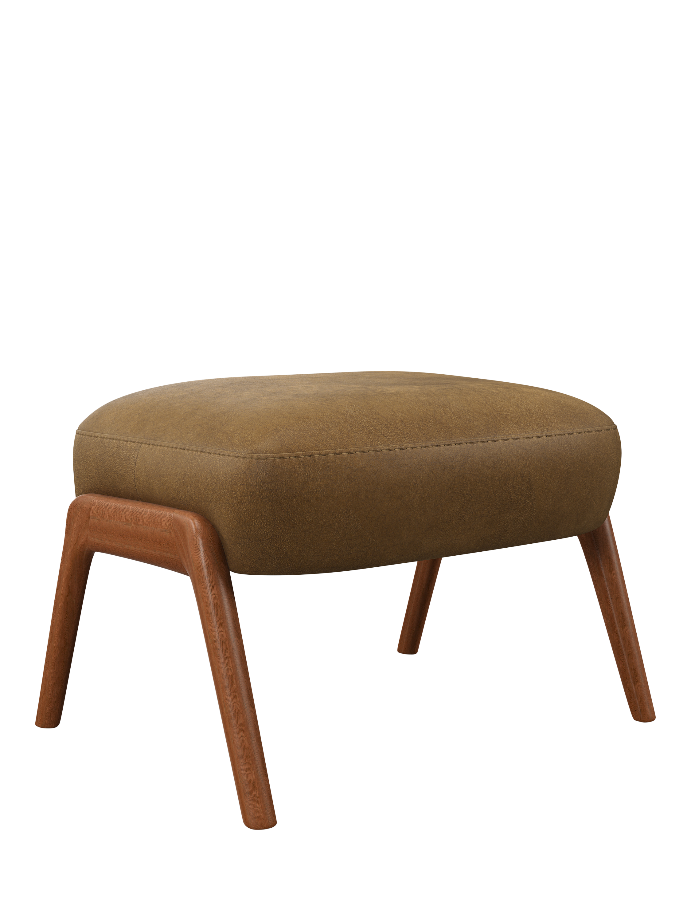 Hendricks Range, John Lewis Hendricks Leather Footstool, Dark Leg, Demetra Light Tan