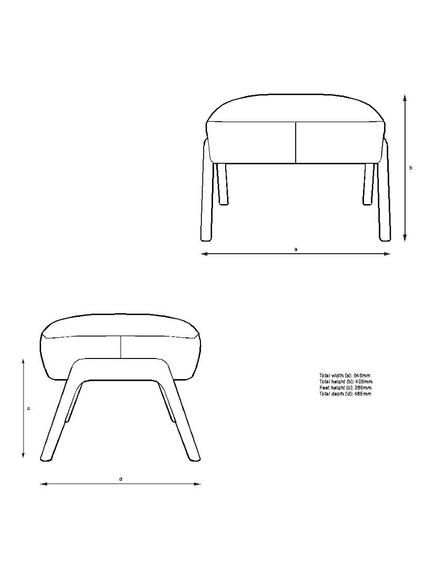 John Lewis Hendricks Leather Footstool, Dark Leg - view 2, Demetra Grey