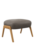 John Lewis Hendricks Leather Footstool, Light Leg, Demetra Grey