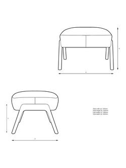 John Lewis Hendricks Leather Footstool, Dark Leg - view 2, Demetra Green