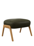 John Lewis Hendricks Leather Footstool, Light Leg, Demetra Green