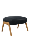 John Lewis Hendricks Leather Footstool, Light Leg, Vintage Jeans