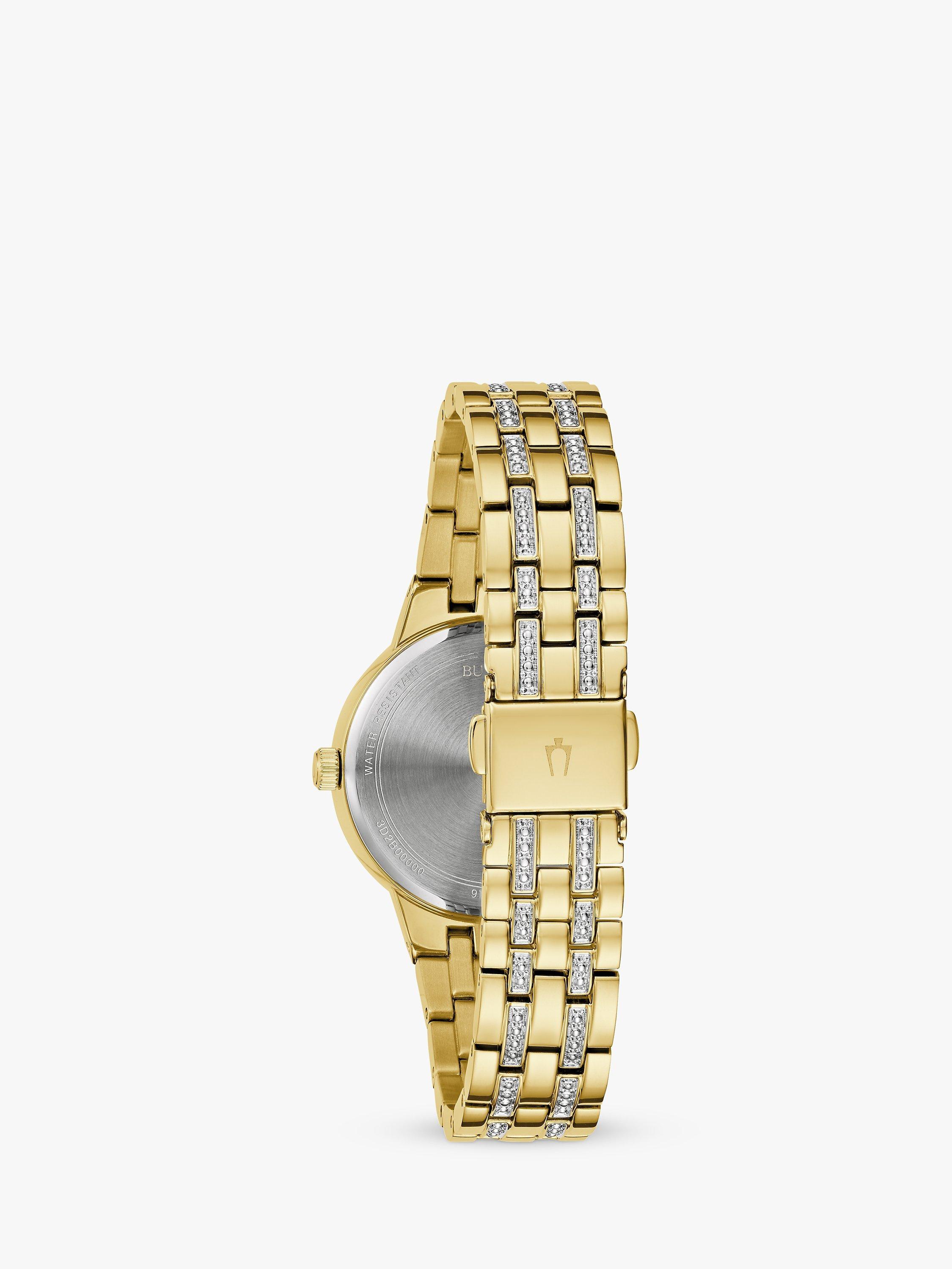 Product image 2 of 5, which shows Bulova 97L176 Women's Crystal Bracelet Strap Watch, Gold