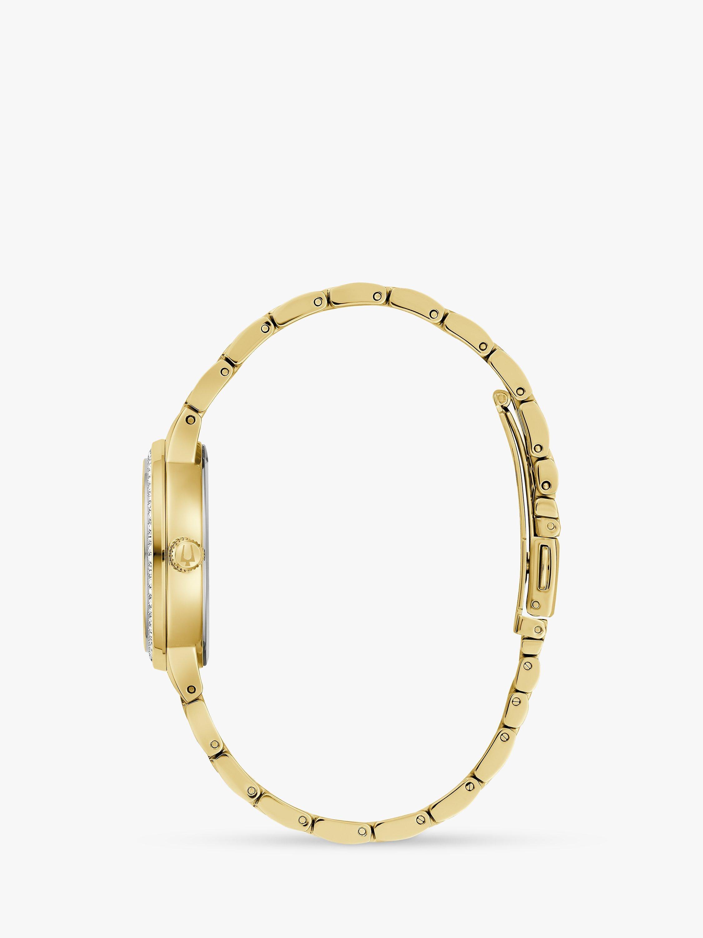 Product image 3 of 5, which shows Bulova 97L176 Women's Crystal Bracelet Strap Watch, Gold