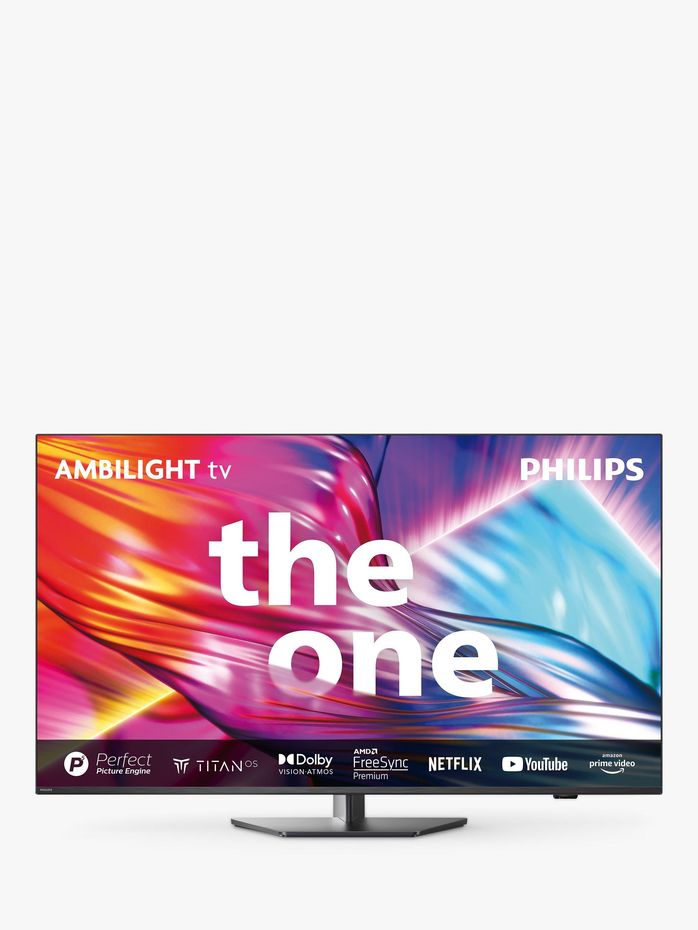 Philips 65PUS8909 The One 2024 LED HDR 4K Ultra HD Smart TV 65 inch with Freeview Play Ambilight Dolby Atmos Black