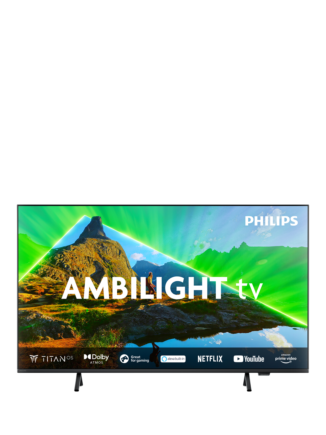 Philips 43PUS8309 (2024) LED HDR 4K Ultra HD Smart TV, 43 inch with Freeview Play, Ambilight & Dolby Atmos, Black