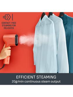 Tefal Pure POP Handheld Clothes Steamer, Coral - view 2, Coral