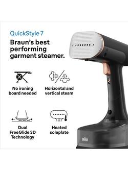 Braun GS7077 Clothes Steamer, Black - view 2, Black