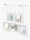 Umbra Exhibit Multi Hanging Photo Frame Display, 5 Photo, Chrome