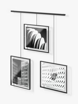 Umbra Exhibit Multi Hanging Photo Frame Display, 3 Photo, 8 x 10" (20 x 25cm), Black, Black