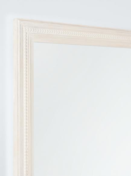 John Lewis Hand-Carved Coastal Wood Frame Rectangular Wall Mirror, 100 x 70cm, White Wash - view 2, White Wash Finish