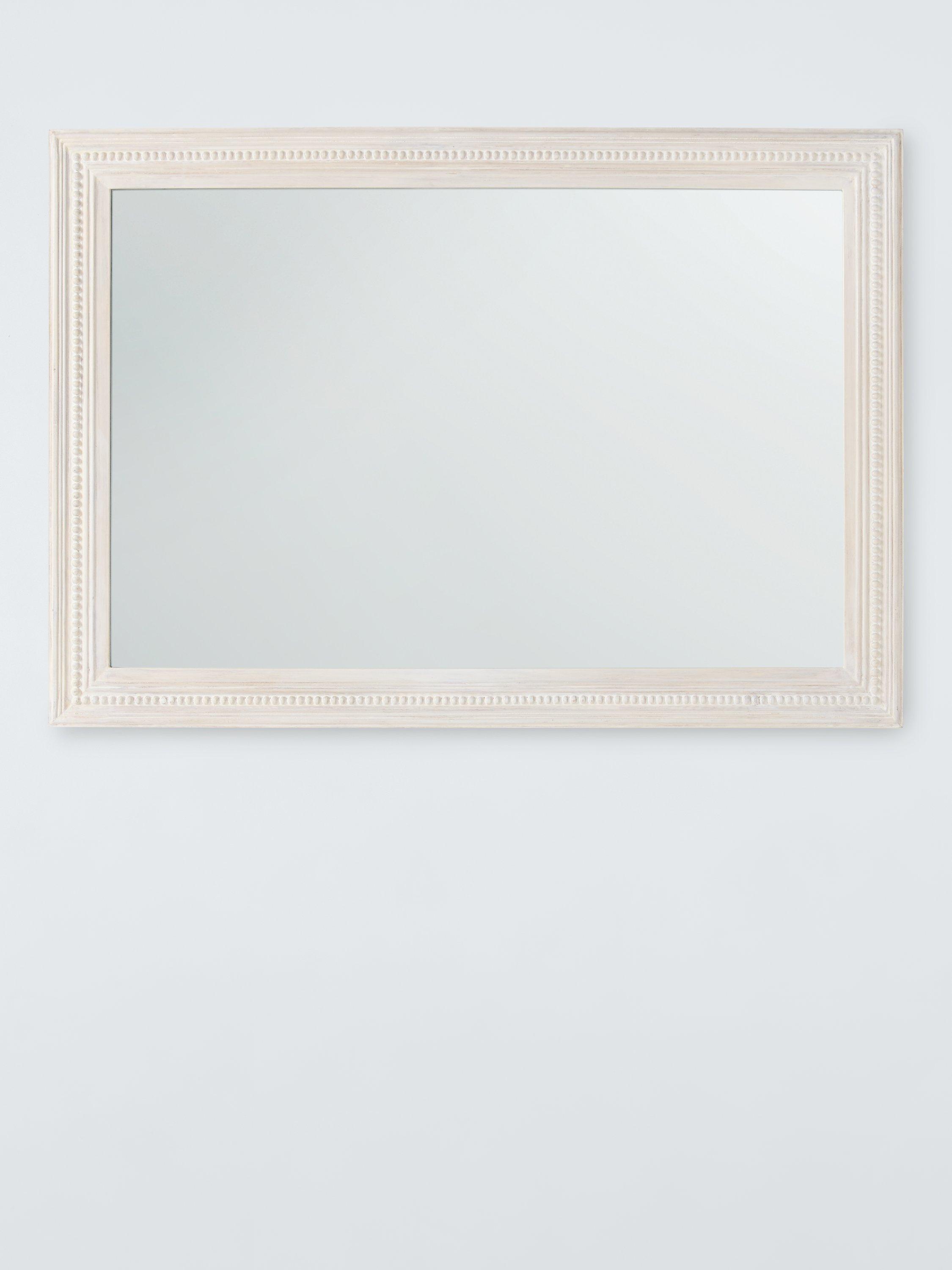 White Wooden top framed Small Mirror