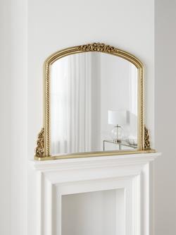 John Lewis Vintage French Overmantel Wall Mirror, 95 x 115cm, Antique Gold - view 2, Antique Gold