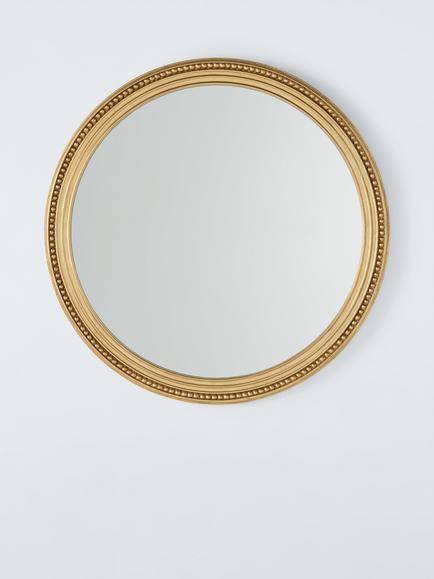 John Lewis Vintage French Round Wall Mirror, 68cm, Antique Gold, Antique Gold