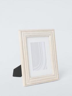 John Lewis Hand-Carved Coastal Wood Photo Frame & Mount, 4 x 6" (10 x 15cm), White Wash, White Wash Finish