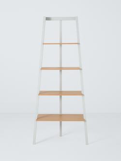 John Lewis Cuthbert Ladder Shelving Unit, Natural/Grey - view 2, Natural/Grey