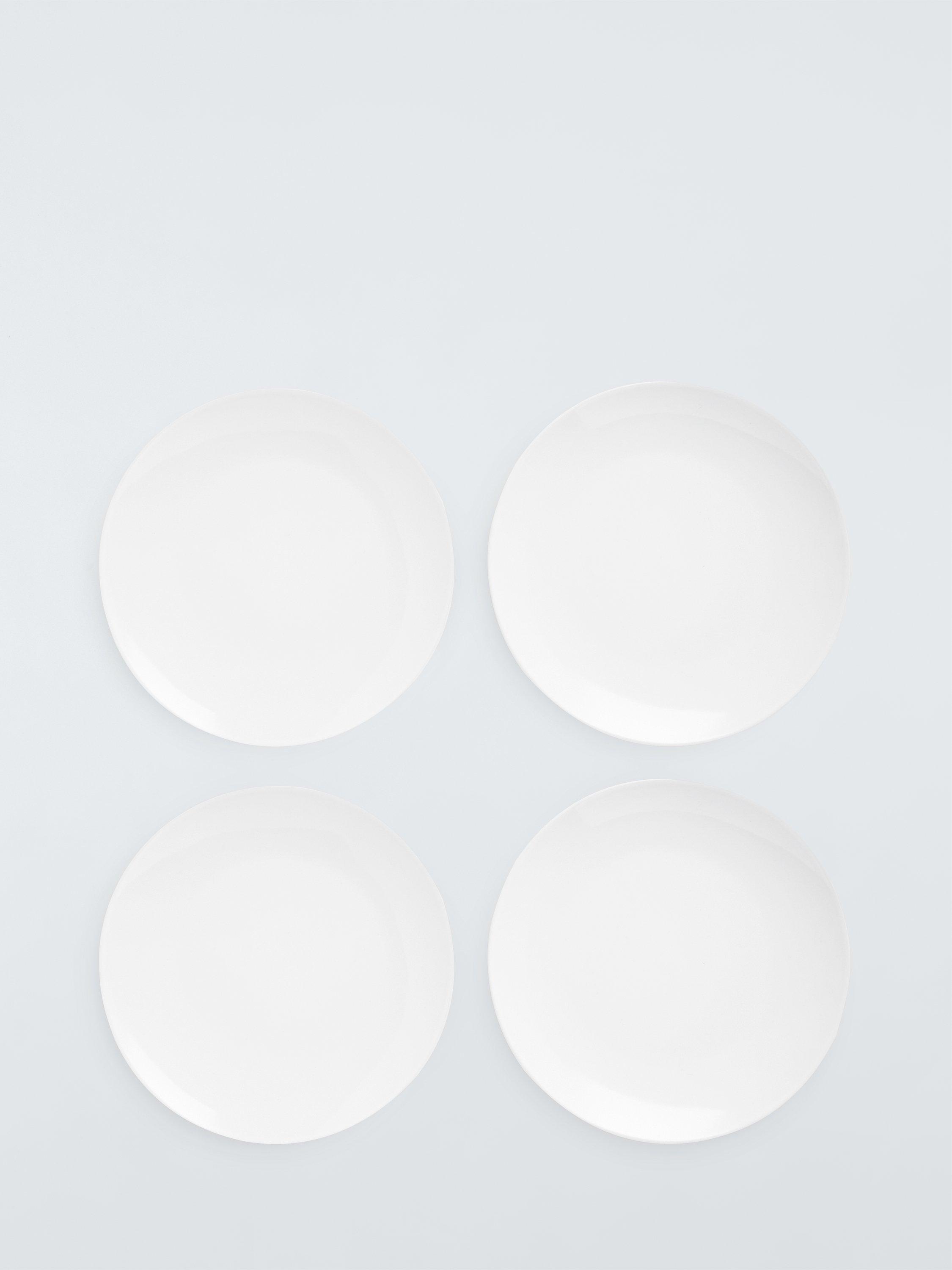 John Lewis Stoneware Dinner Plate, Set of 4, 26cm, White
