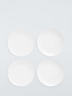 John Lewis Stoneware Dinner Plate, Set of 4, 26cm, White, 