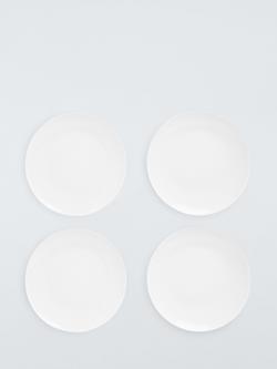 John Lewis Stoneware Side Plate, Set of 4, 20cm, White, 