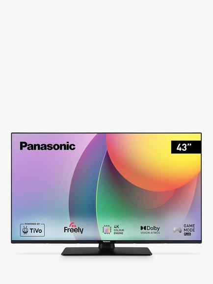 Panasonic TB-43W60AEY (2024) LED HDR 4K Ultra HD Smart TV, 43 inch with Freely & Dolby Atmos, Black, Black
