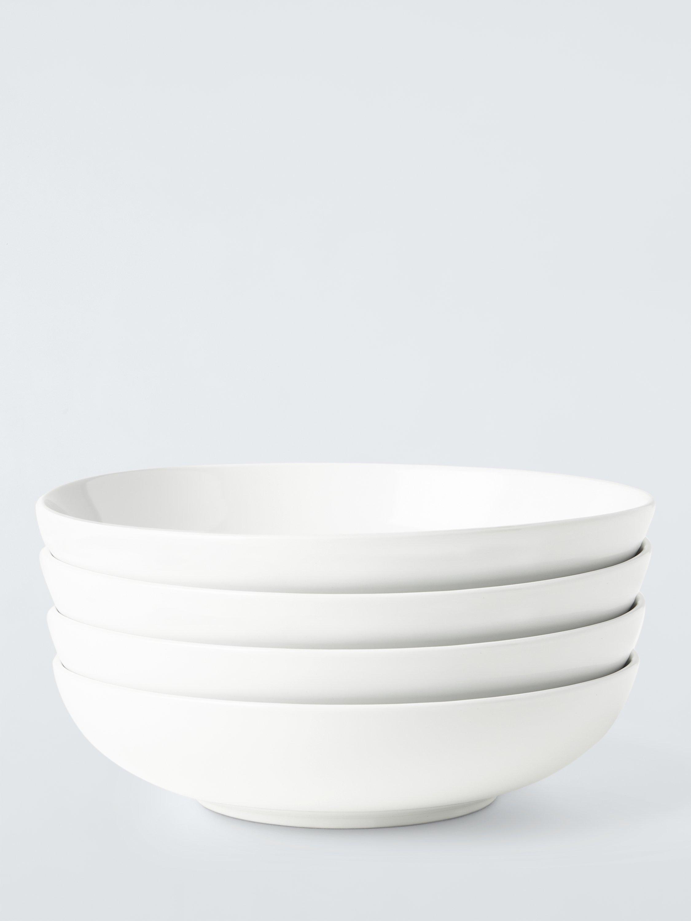 John Lewis Stoneware Pasta Bowl, Set of 4, 23cm, White
