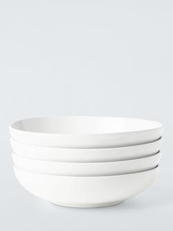 John Lewis Stoneware Pasta Bowl, Set of 4, 23cm, White, 