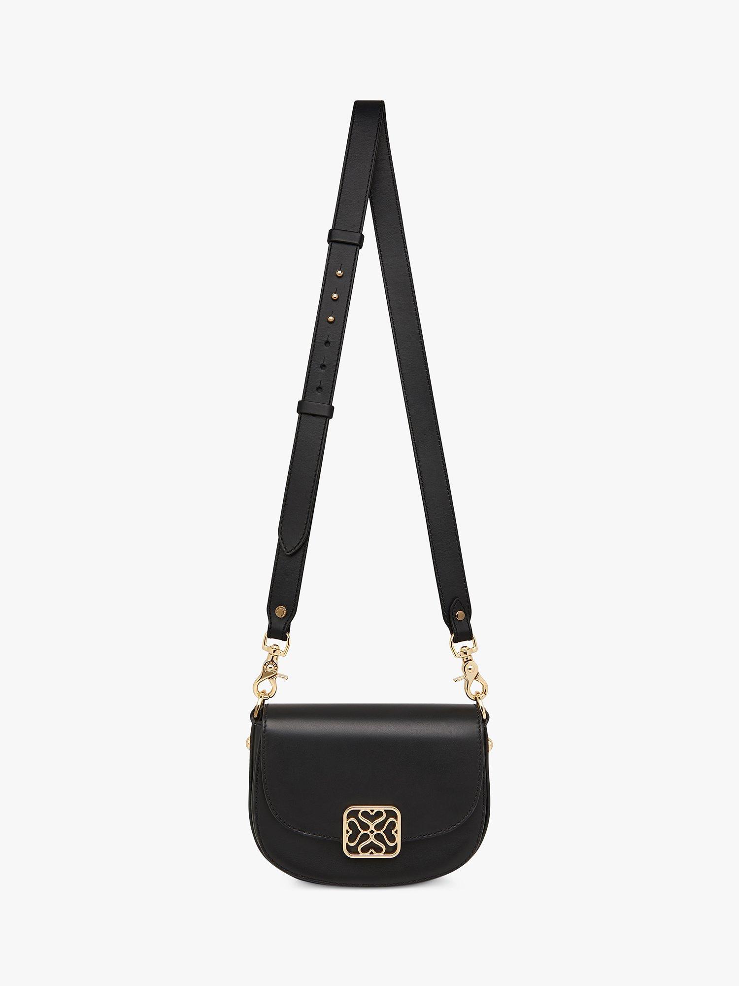 Product image 1 of 4, which shows Strathberry Leather Bay Mini cross Body Bag, Black
