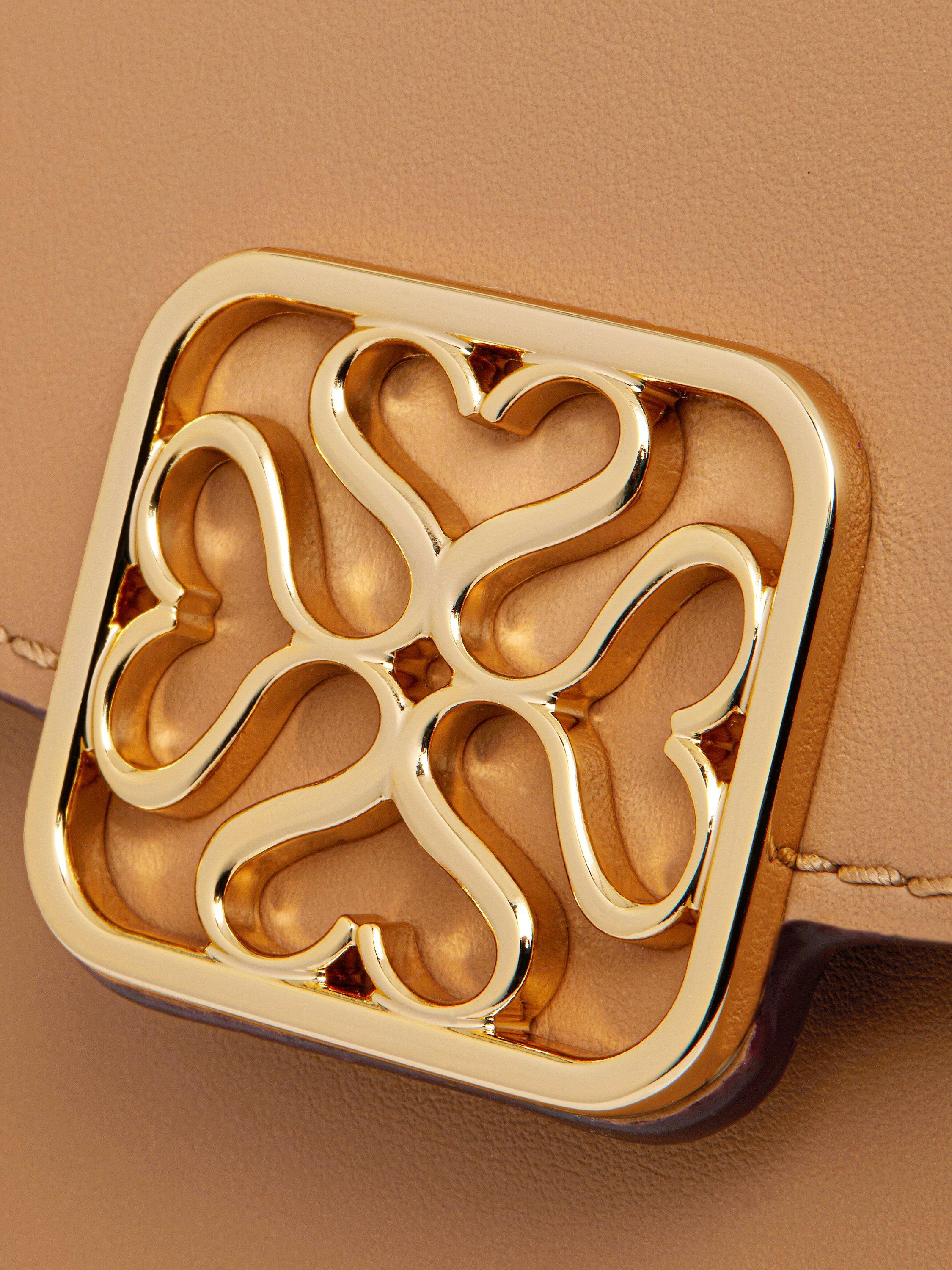 Product image 3 of 5, which shows Strathberry Leather Bay Mini cross Body Bag, Caramel