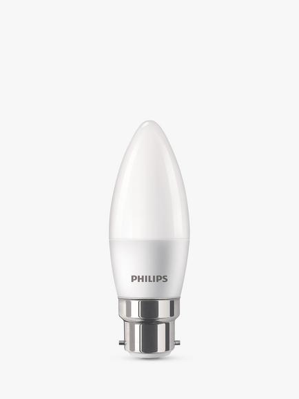 Philips 5W B22 LED Candle Bulb, Warm White, Warm White