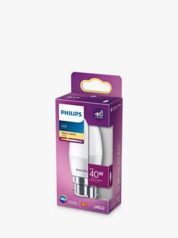 Philips 5W B22 LED Candle Bulb, Warm White - view 2, Warm White