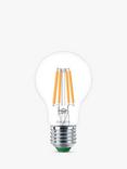 Philips Ultra Efficient 2.3W E27 LED Classic Bulb, Pack of 2, Warm White/Clear