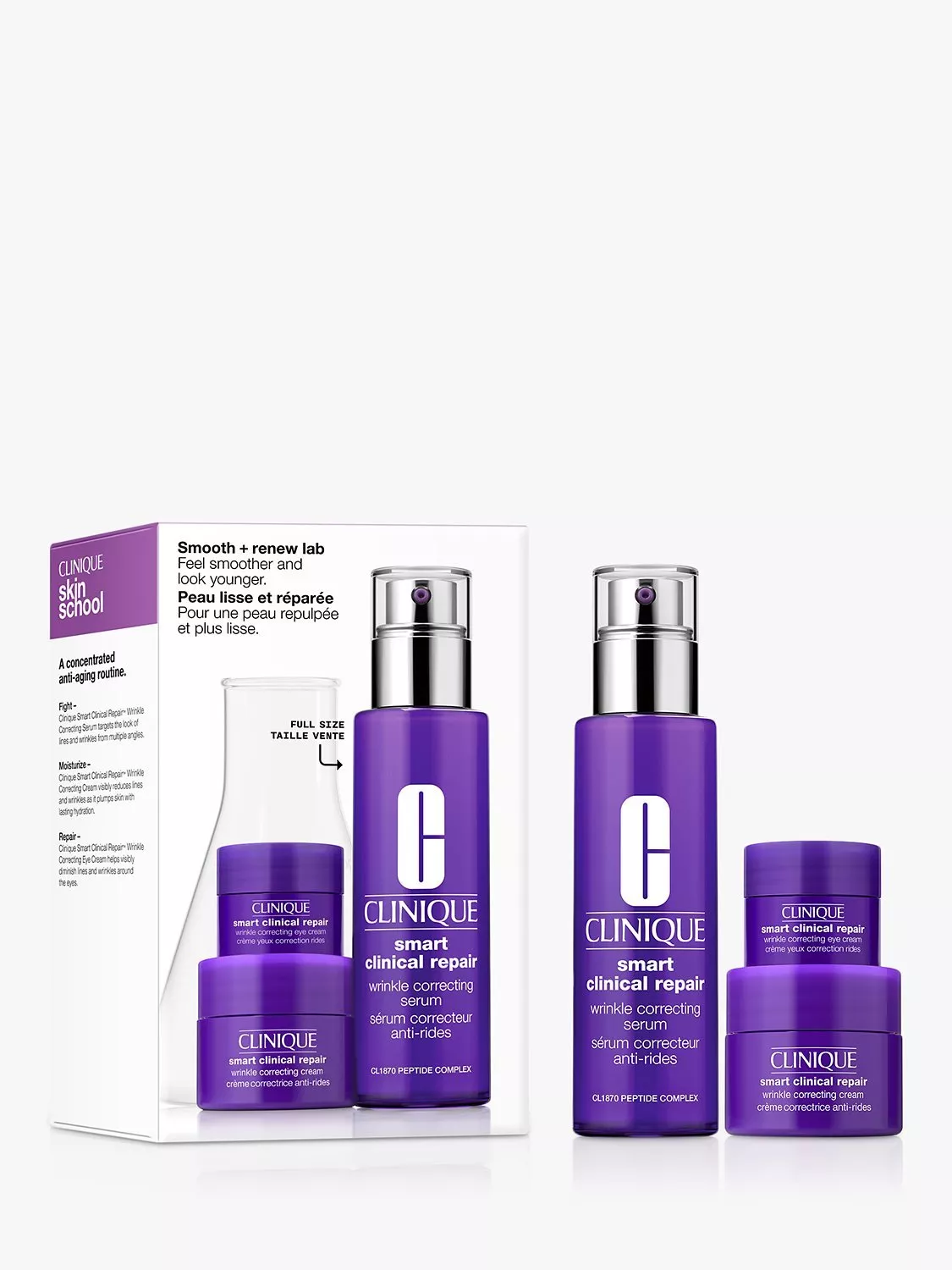 Clinique Skin School Supplies: Smooth + Renew Lab Deluxe Serum Skincare Set