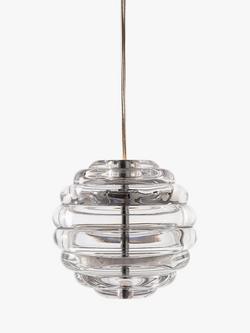 Tom Dixon Press Glass Sphere Mini LED Pendant Ceiling Light, Clear - view 2, Clear Clear