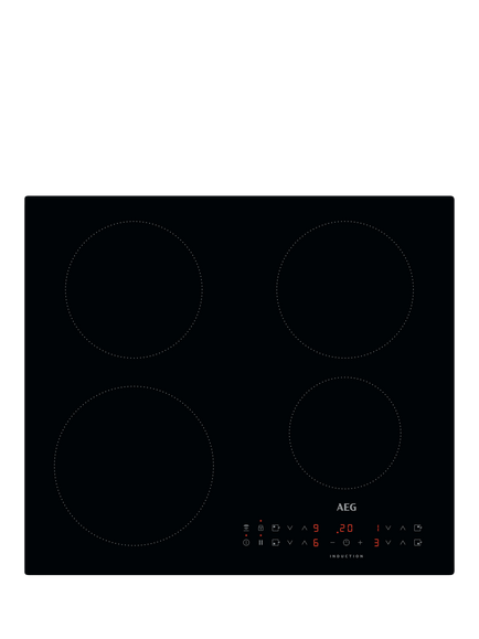 AEG IKX64301CB 60cm Induction Hob, Black, Black