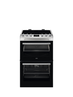 AEG CCX1530ACM Freestanding Ceramic Hob Electric Cooker, Stainless Steel, Stainless Steel
