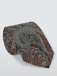 John Lewis Silk Paisley Tie, Navy