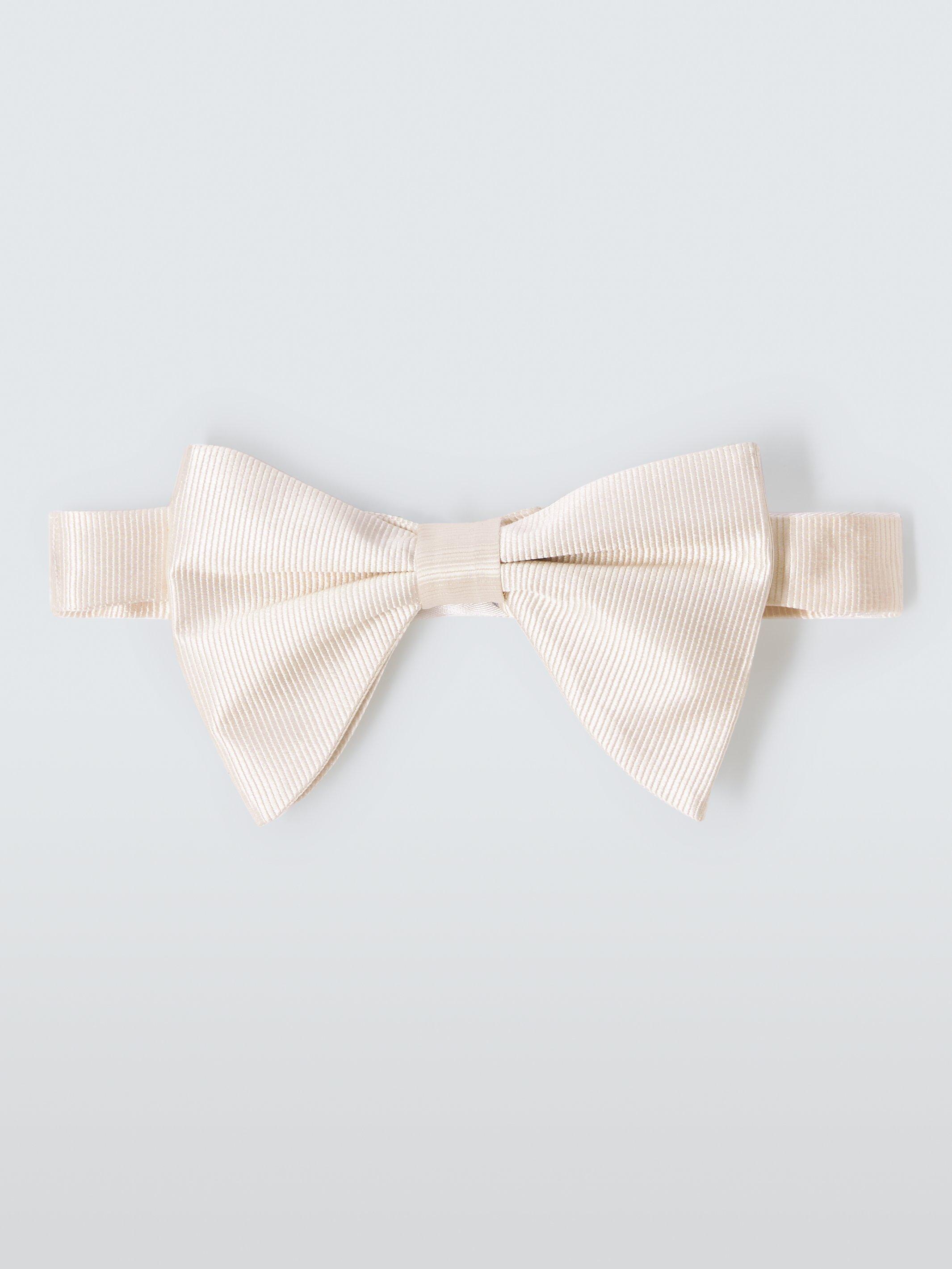 Product image 1 of 4, which shows John Lewis Textured Silk Ready Tied Bow Tie, Champagne
