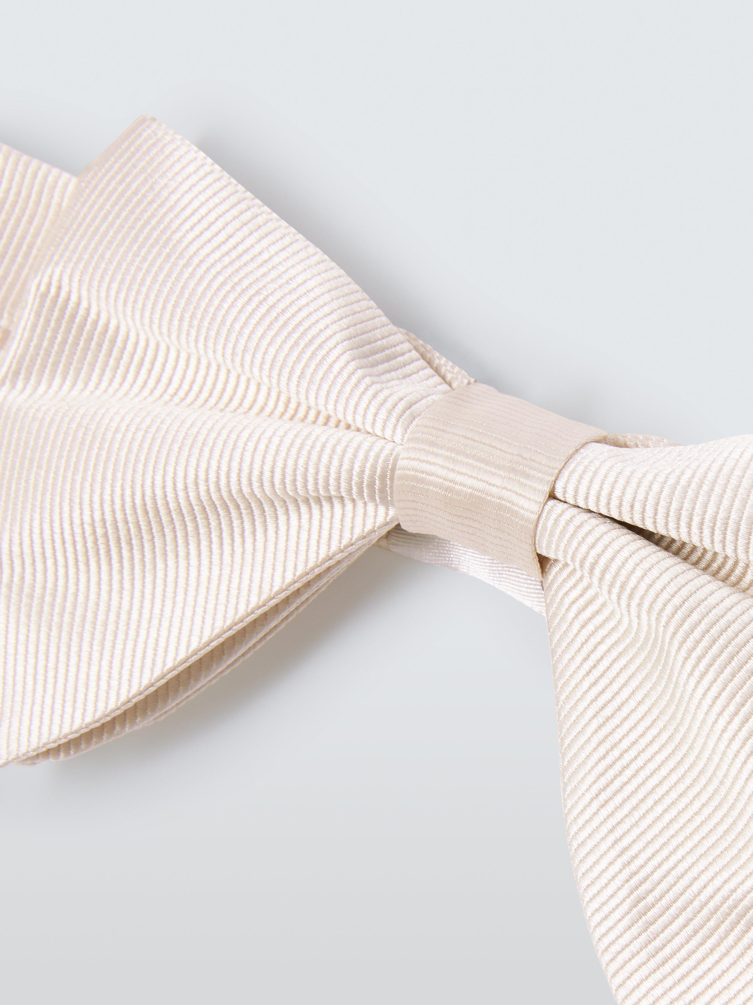 Product image 3 of 4, which shows John Lewis Textured Silk Ready Tied Bow Tie, Champagne
