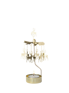 Pluto Produkter Reindeer Spinner Tealight Candle Holder, Gold