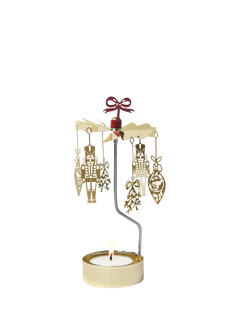 Pluto Produkter Christmas Nutcracker Spinner Tealight Candle Holder, Gold