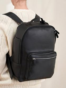 Truly Lifestyle Leather Unisex Backpack - view 2, Black