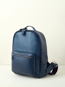 Truly Lifestyle Leather Unisex Backpack, Navy