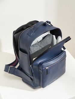 Truly Lifestyle Leather Unisex Backpack - view 2, Navy