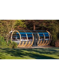 Ornate Garden Extra Large Oval Garden Summerhouse Pod, Natural/Multi