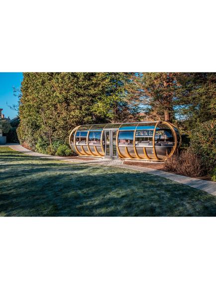 Ornate Garden Extra Large Oval Garden Summerhouse Pod - view 2, Natural/Multi