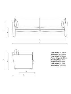 John Lewis x Sophie Conran Cocobella Grand Sofa, Light Leg - view 2, Cornish Blue Stripe
