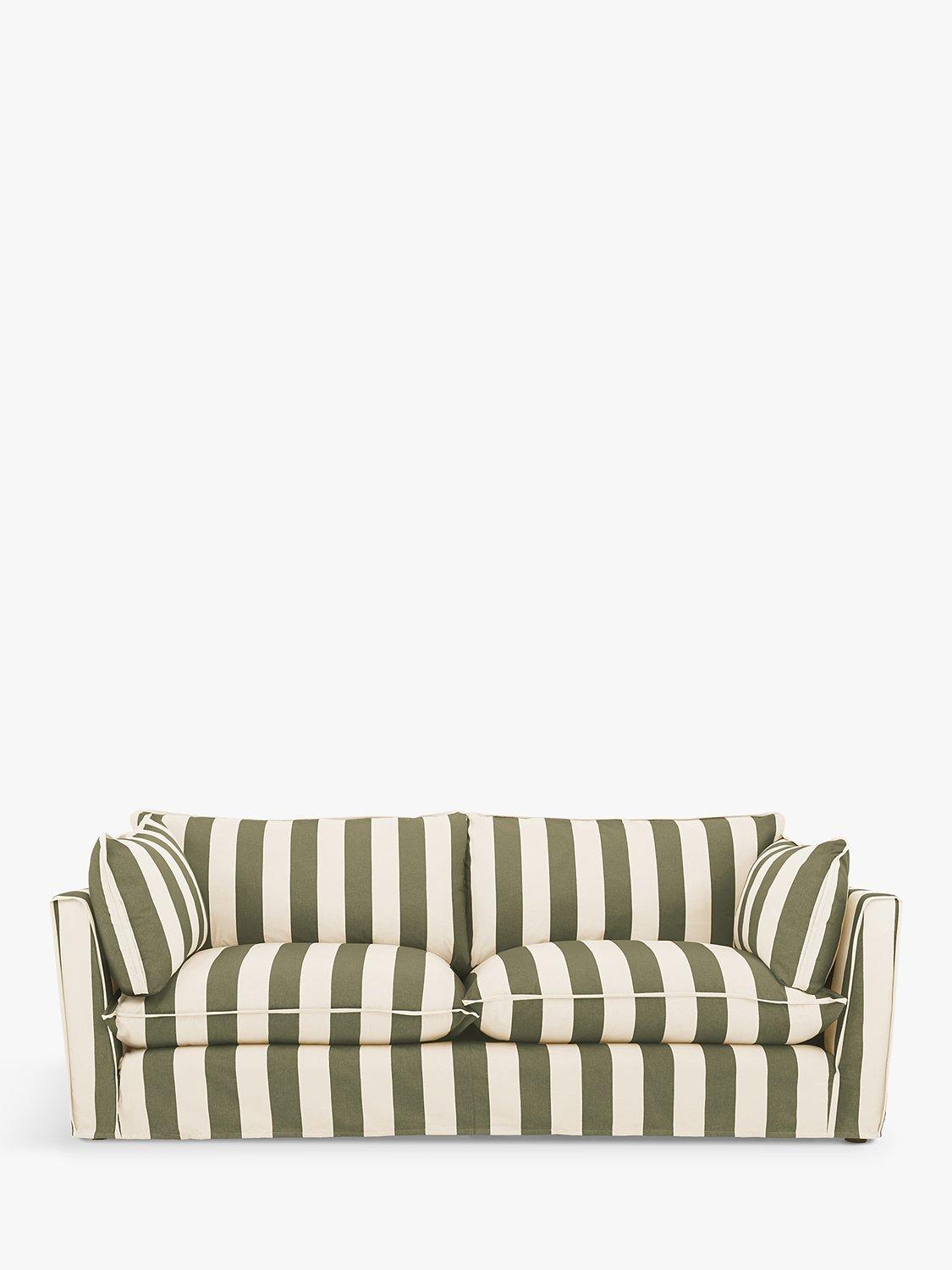 Cocobella Range, John Lewis x Sophie Conran Cocobella Large Sofa, Light Leg, Spring Green Stripe