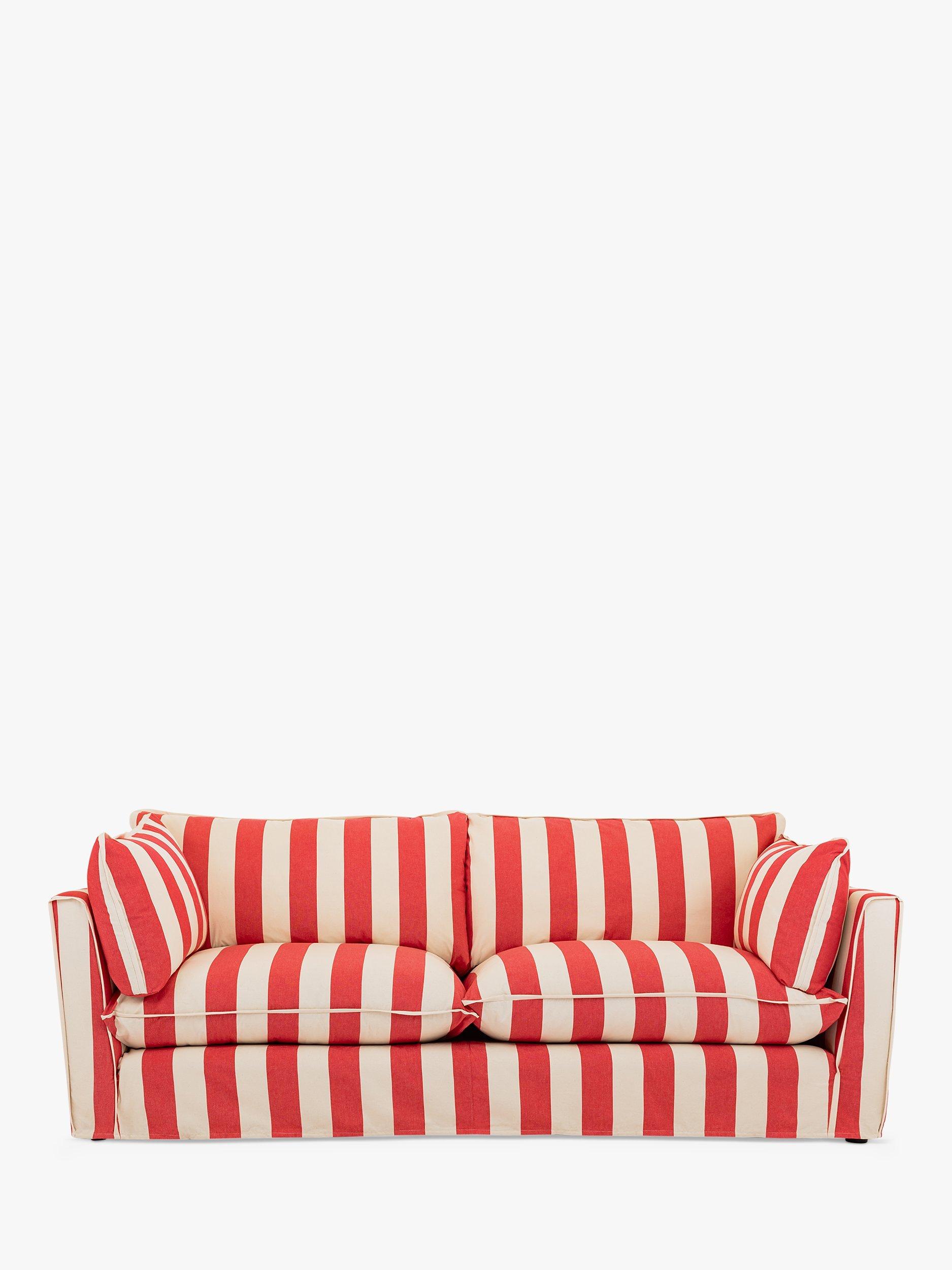 Cocobella Range, John Lewis x Sophie Conran Cocobella Large Sofa, Light Leg, Petunia Red Stripe