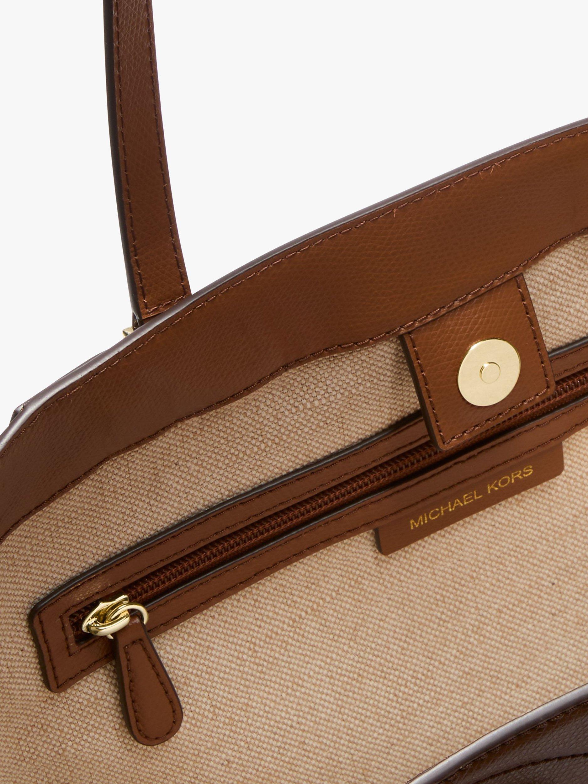 Product image 4 of 5, which shows Michael Kors Taryn Leather Large Tote Bag, Luggage