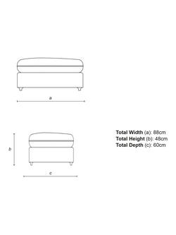 John Lewis x Sophie Conran Cocobella Footstool, Light Leg - view 2, Beatrice Barley